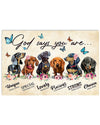 God Says You Are Bible Dachshund Canvas