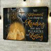 Reading Entertainment Lasting Pleasure Book Cat Canvas