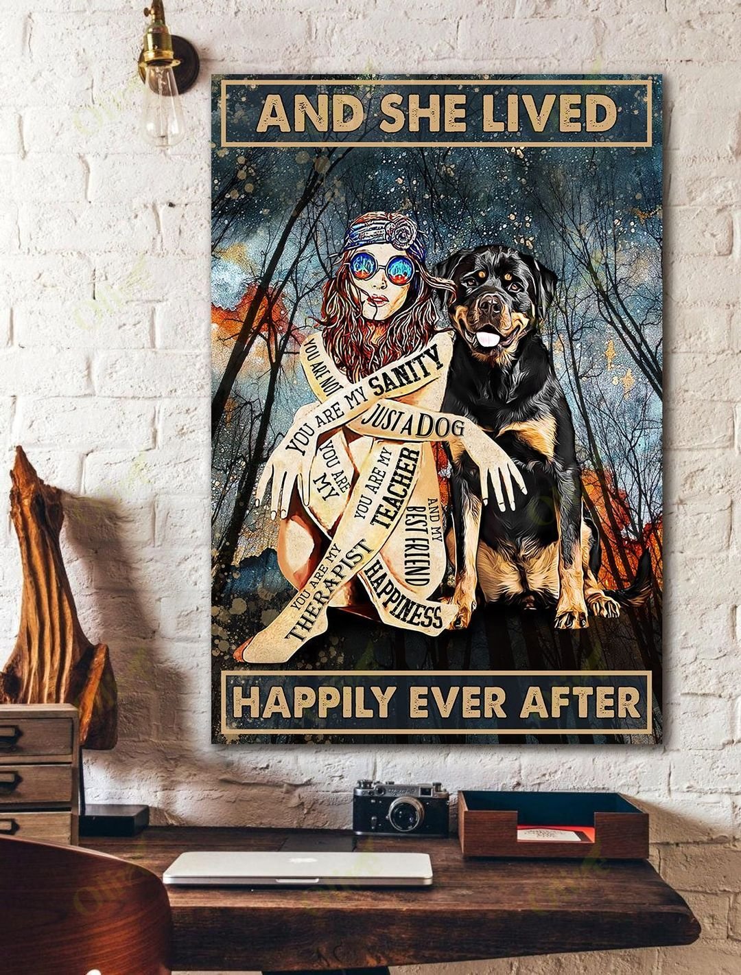 Happily Ever After Girl Rottweiler Canvas