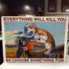 Choose Something Fun Motorcycle Bulldog Canvas