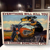 Choose Something Fun Motorcycle Dachshund Canvas