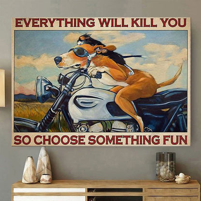 Choose Something Fun Motorcycle Pet Canvas