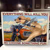 Choose Something Fun Motorcycle Golden Retriever Canvas