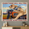 Choose Something Fun Motorcycle Golden Retriever Canvas