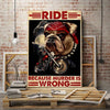 Ride Because Murder Is Wrong Motorcycle Bulldog Canvas