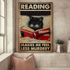 Less Murdery Reading Cat Canvas