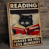 Less Murdery Reading Cat Canvas