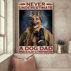 Never Underestimated Firefighter Dog Dad German Shepherd Canvas