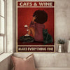 Wine And Cats Canvas