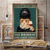 Drink And Know Things Cat Canvas