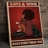 Wine And Cats Canvas