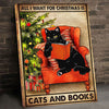 All I Want Christmas Books And Cats Canvas