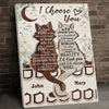 Personalized I Choose You Couple Cat Canvas