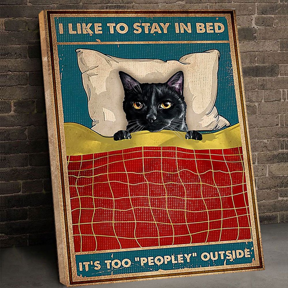 Stay In Bed Cat Canvas