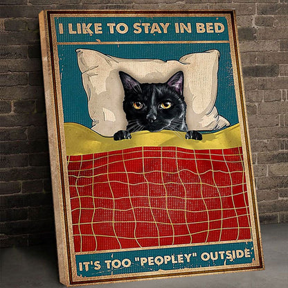 Stay In Bed Cat Canvas
