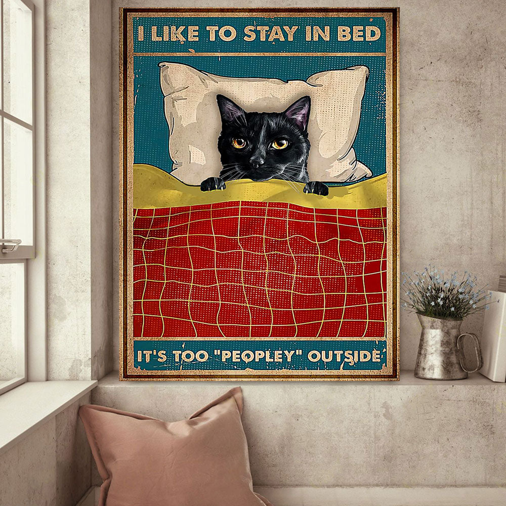 Stay In Bed Cat Canvas