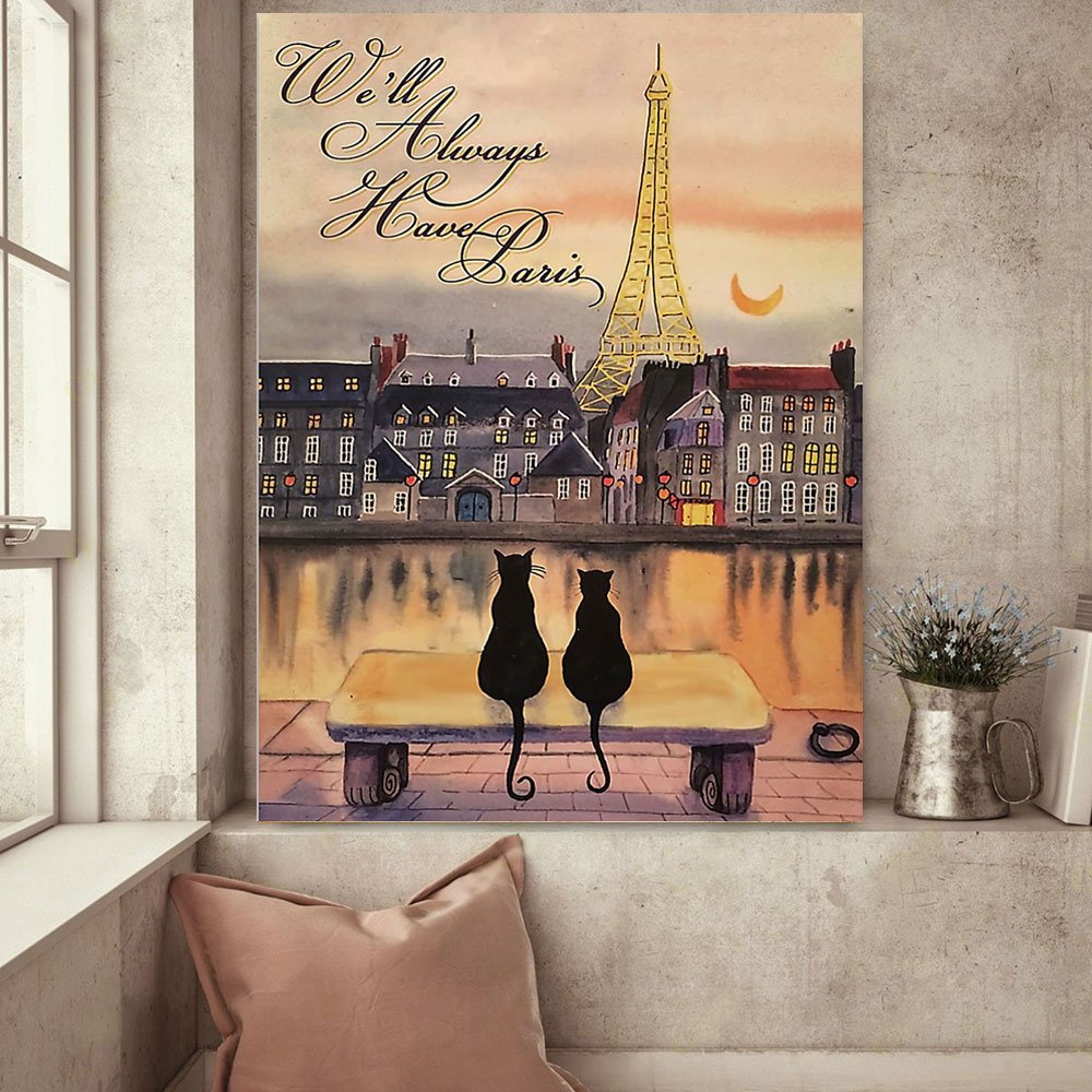 We Always Have Paris Cat Canvas