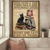 A Girl Who Loves Books And Cats Canvas