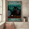 Music Wine And Know Things Cat Canvas