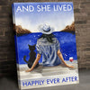 Happily Ever After Girl Wine Cat Canvas