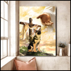 Gift For Dog Lover God&#39;s Hand And German Shepherd Canvas