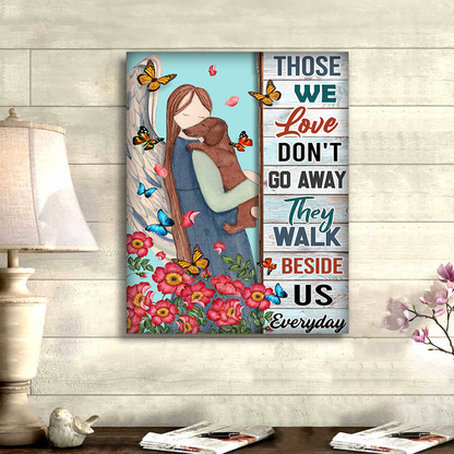Those We Love Walk Beside Us Dachshund Memorial Canvas