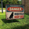 Personalized Danger Minefield Keep Out Pug Yard Sign