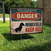 Personalized Danger Minefield Keep Out Dachshund Yard Sign