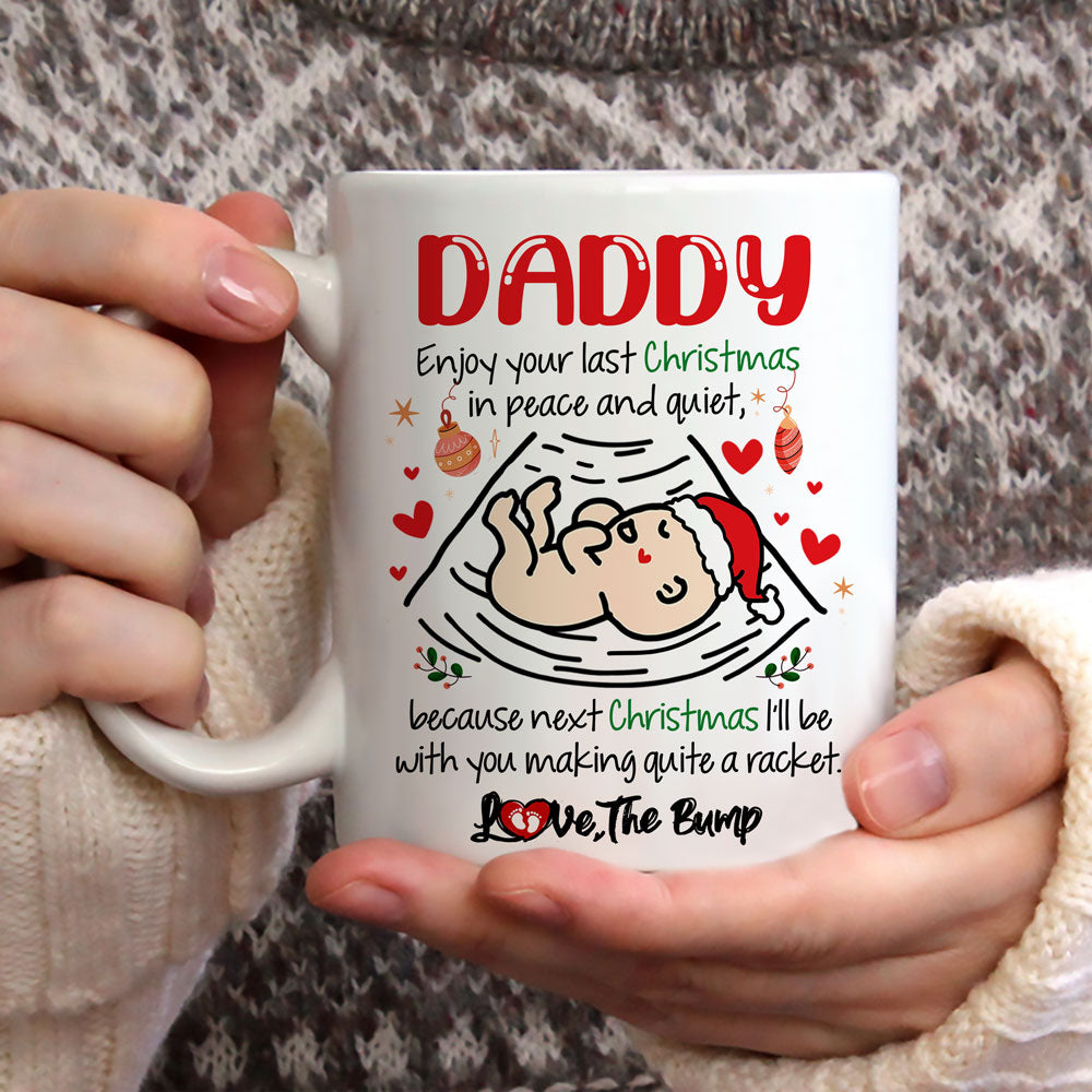 61436-Gift For Dad To Be Christmas Love The Bump Mug H0