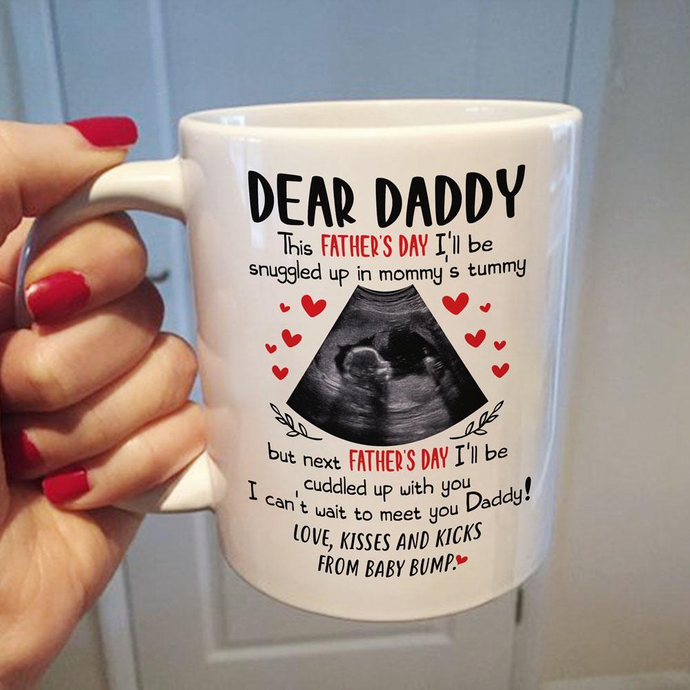 Personalized Father's Day Gift For Dad To Be I Can't Wait To Meet You Mug