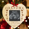 Personalized First Cuddle Photo Heart Ornament Gift For Grandma