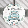 Personalized First Christmas Married Ornament, Just Married Wedding Gift For Wife Ornament