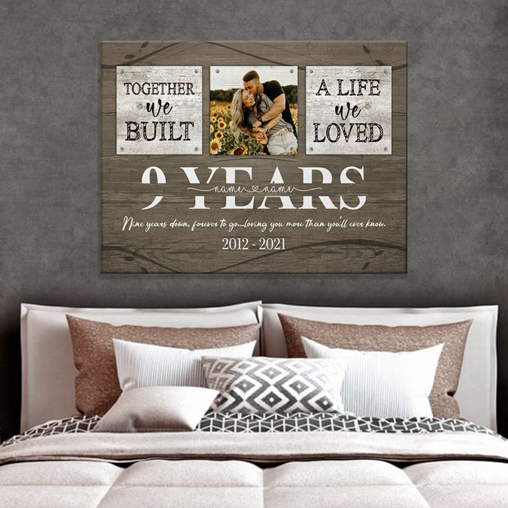 Personalized 9 Years Anniversary GiftFor Her Custom Photo, 9th Anniversary Gift For Him, Together We Built A Life Acrylic Print