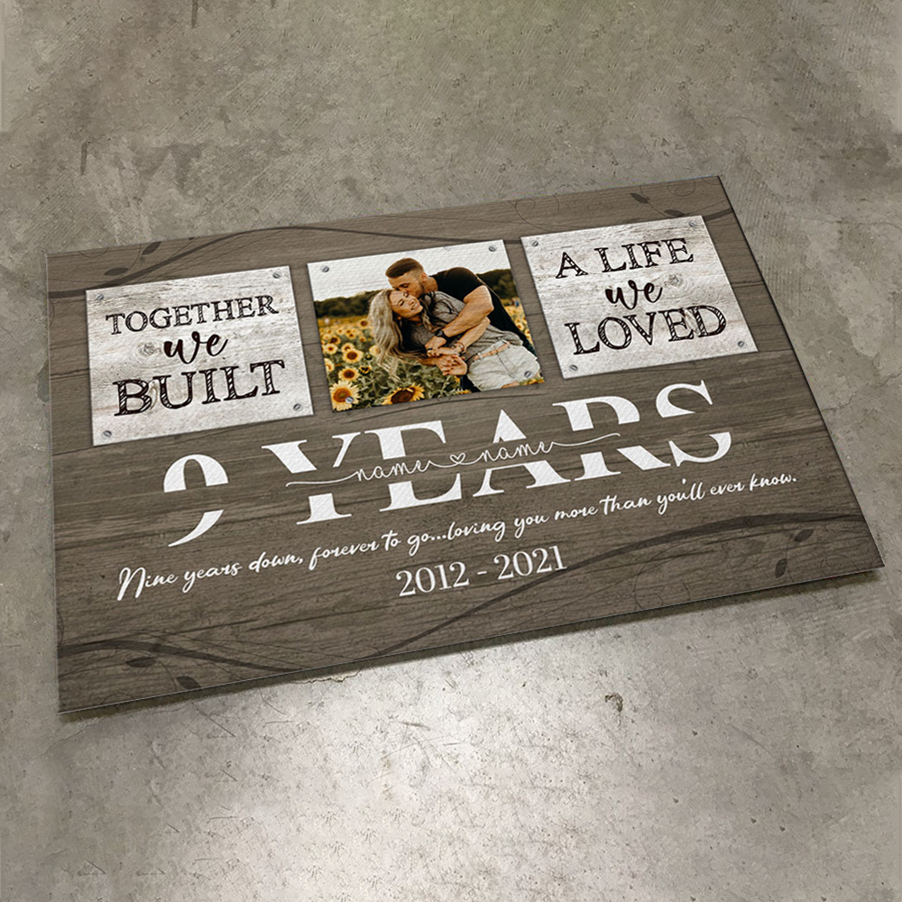 Personalized 9 Years Anniversary GiftFor Her Custom Photo, 9th Anniversary Gift For Him, Together We Built A Life Metal Print