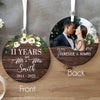 Personalized 11th Christmas As Mr Mrs, 11 Years Anniversary Gift For Her, 11 Years Married Ornament