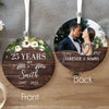 Personalized 25th Christmas As Mr Mrs, Silver Anniversary Gift For Her, 25 Years Married Ornament