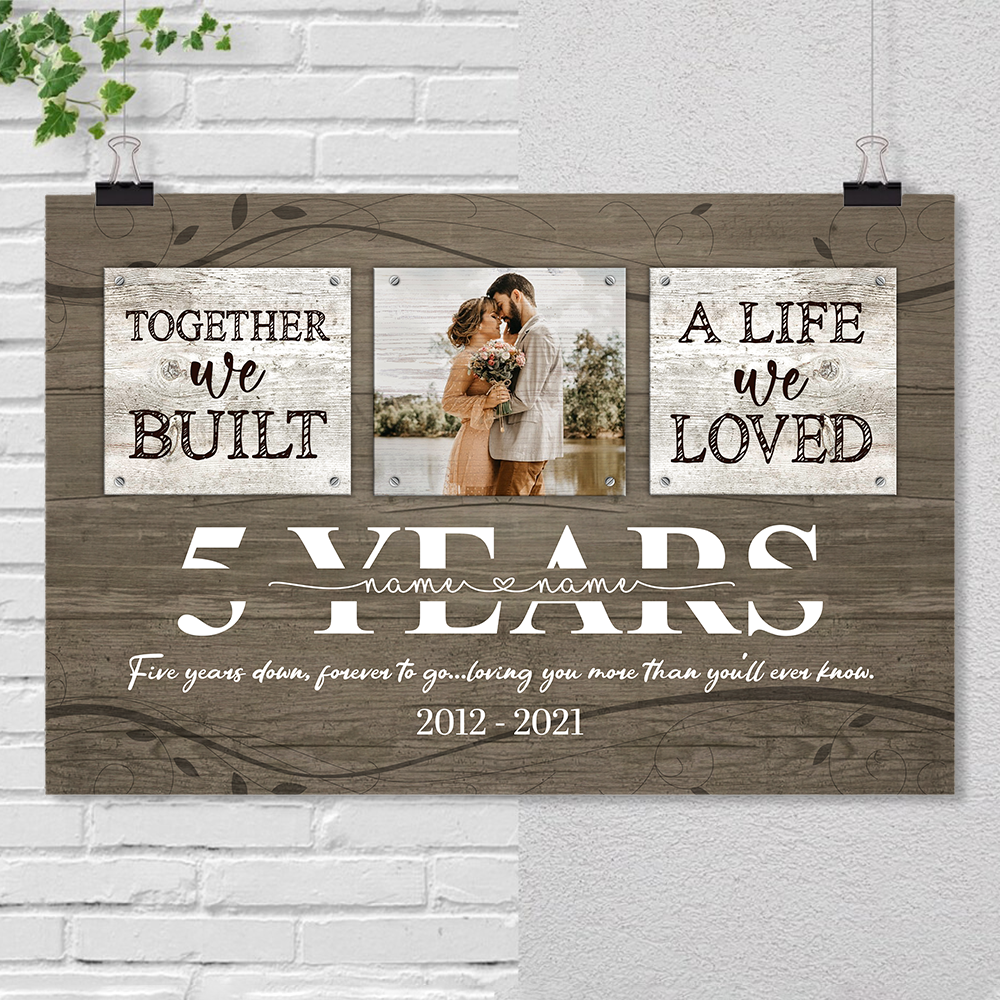 Personalized 5 Year Anniversary Gift For Wife, 5th Anniversary Gift Fo -  Vista Stars - Personalized gifts for the loved ones