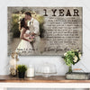 52914-Personalized 1st Wedding Anniversary Gift For Her, 1 Year Anniversary Gift, I Love You The Most Canvas H0