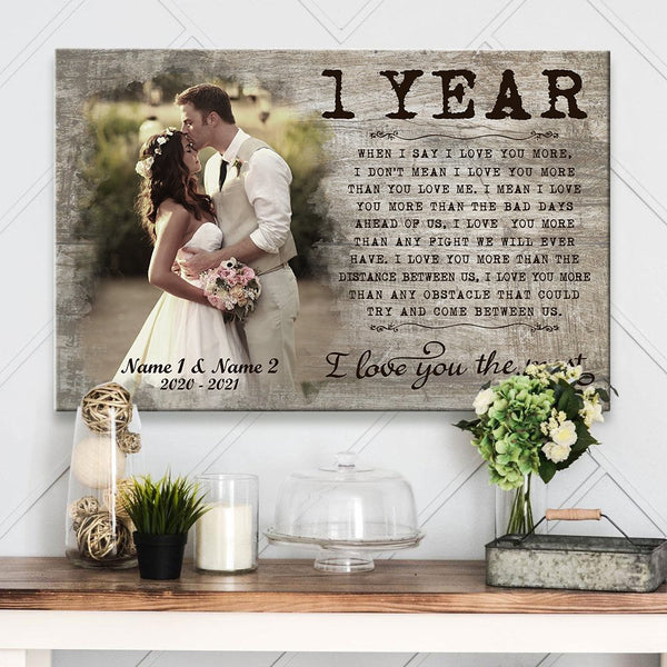 1 Year Anniversary Gift Sign Personalized 1st Wedding Anniversary Present