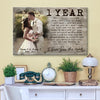 52916-Personalized 1st Wedding Anniversary Gift For Her, 1 Year Anniversary Gift, I Love You The Most Canvas H2
