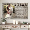 52915-Personalized 1st Wedding Anniversary Gift For Her, 1 Year Anniversary Gift, I Love You The Most Canvas H1