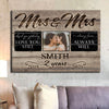 52984-Personalized 2 Years Anniversary Gift For Her, 2nd Anniversary Gift For Him, Mr &amp; Mrs Custom Photo Canvas H0