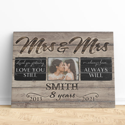 53009-Personalized 8 Years Anniversary Gift For Her, 8th Anniversary Gift For Him, Mr & Mrs Custom Photo Canvas H0