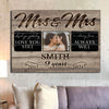 52999-Personalized 9 Years Anniversary Gift For Her, 9th Anniversary Gift For Him, Mr &amp; Mrs Custom Photo Canvas H0