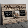 53013-Personalized 15 Years Anniversary Gift For Her, 15th Anniversary Gift For Him, Mr &amp; Mrs Custom Photo Canvas H1