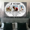 53278-Personalized 2nd Wedding Anniversary Gift For Her, 2 Years Anniversary Gift For Him, Welcome Our Forever Canvas H1