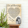 54217-Personalized Leather Wedding Anniversary Gift For Wife, 3rd Anniversary Gift For Him, 3 Years Married, Custom Wedding Song Lyric, Custom Couple Photo Canvas H0
