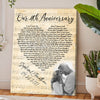 54226-htth - Personalized Linen Wedding Anniversary Gift For Wife, 4th Anniversary Gift For Him, 4 Years Married, Custom Wedding Song Lyric, Custom Couple Photo Canvas H0
