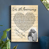 54225-htth -Personalized Wood Wedding Anniversary Gift For Wife, 5th Anniversary Gift For Him, 5 Years Married, Custom Wedding Song Lyric, Custom Couple Photo Canvas H0