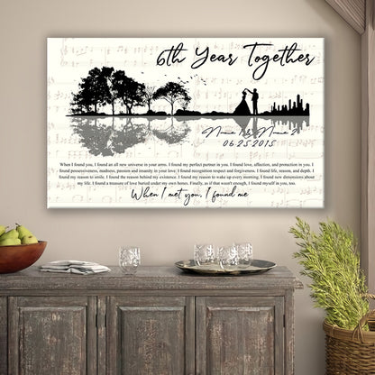 Personalized Iron Wedding Anniversary Gift For Wife, 6th Anniversary Gift For Him, 6 Years Married, When I Found You Canvas